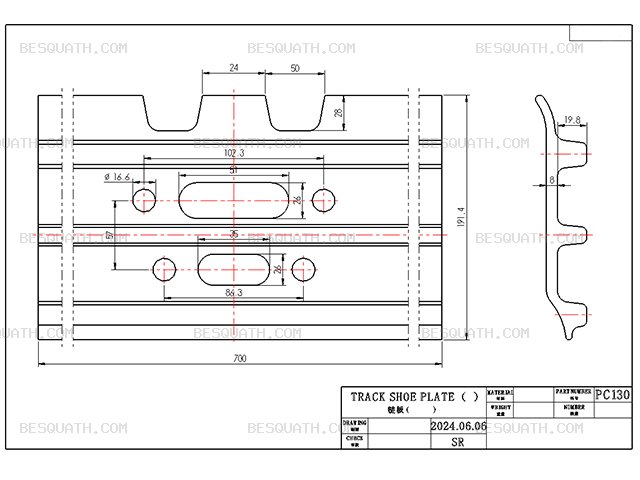 TRACK SHOE KOMATSU PC130-7
