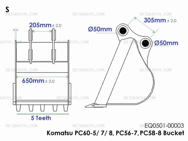 BUCKET KOMATSU PC60