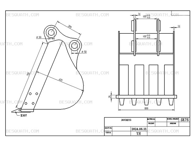 BUCKET KOBELCO SK75