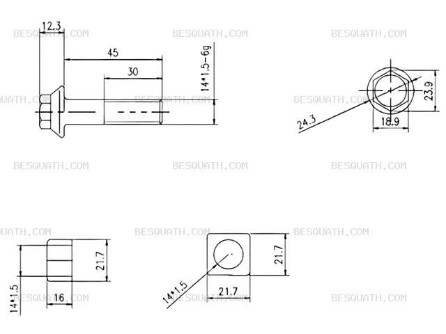 BOLT AND NUT KOMATSU PC70-8