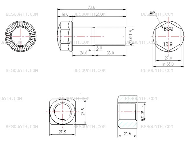BOLT AND NUT CATERPILLAR CAT320