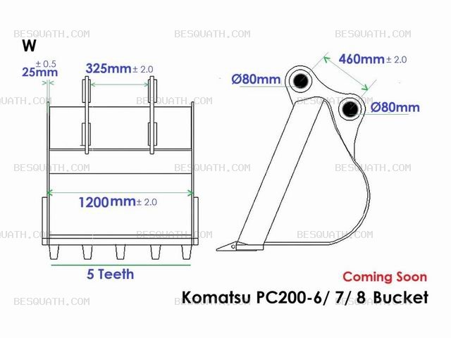 BUCKET KOMATSU PC200