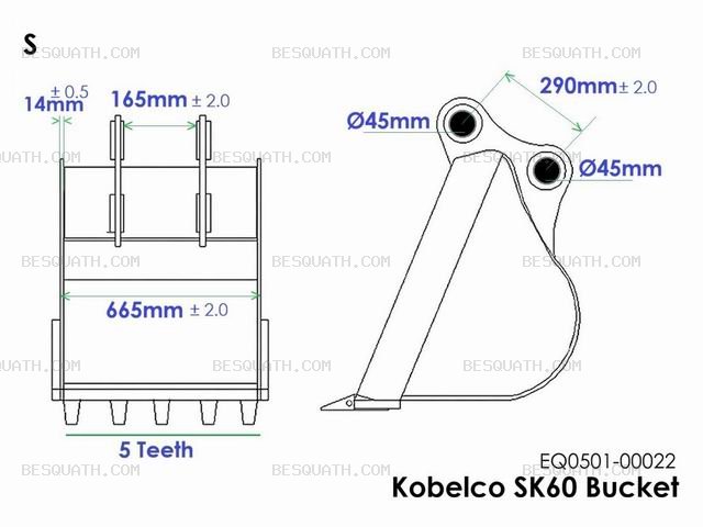 BUCKET KOBELCO SK60