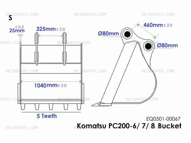 BUCKET KOMATSU PC200