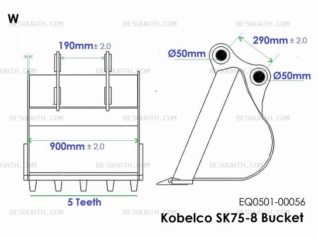 BUCKET KOBELCO SK75