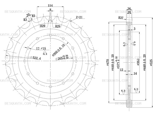 SPROCKET KOMATSU PC60