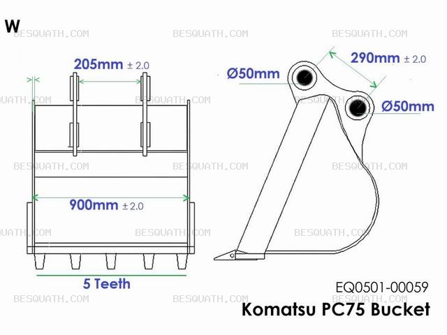 BUCKET KOMATSU PC75
