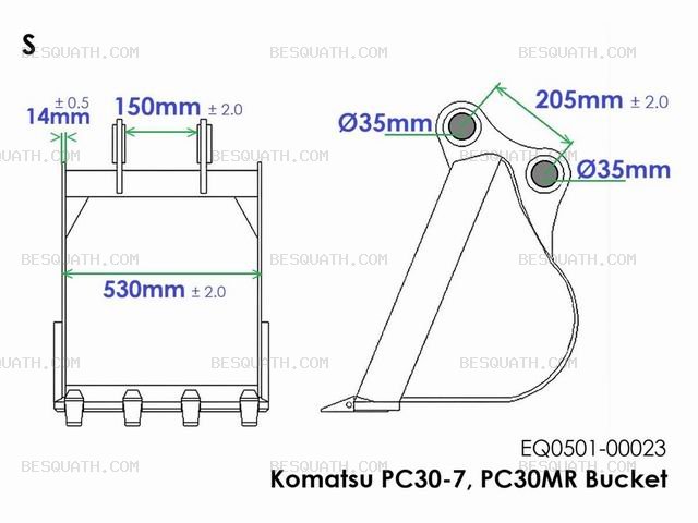 BUCKET KOMATSU PC30