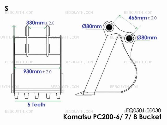 BUCKET KOMATSU PC200