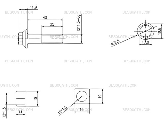BOLT AND NUT KOMATSU PC60-7