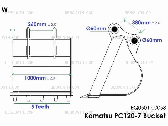 BUCKET KOMATSU PC120