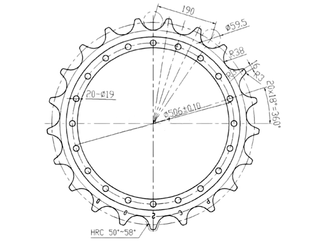 SPROCKET KOMATSU PC200