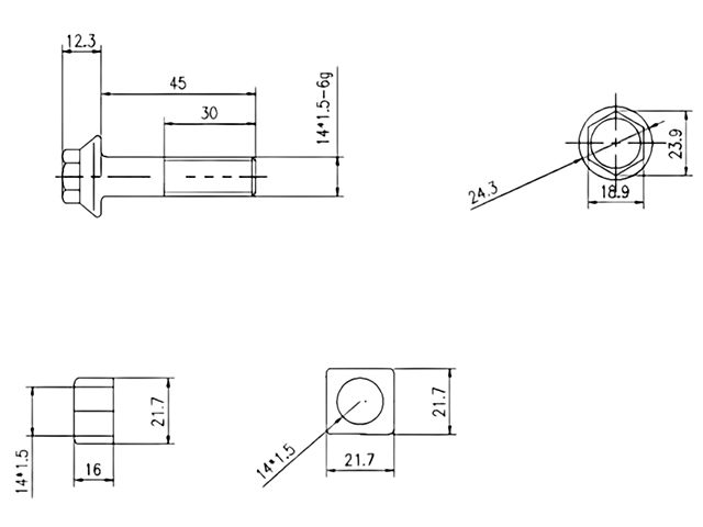 BOLT AND NUT KOMATSU PC70-8