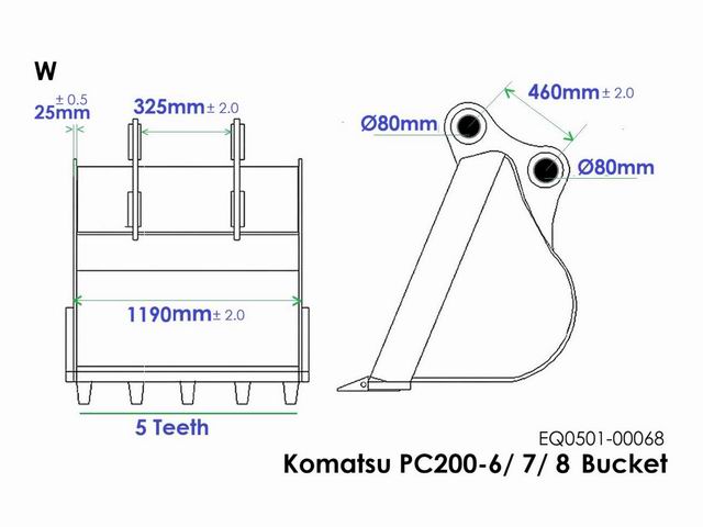BUCKET KOMATSU PC200
