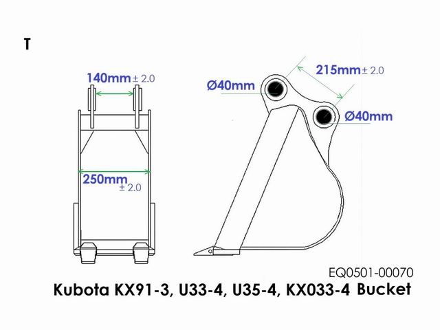 BUCKET KUBOTA KX91-3