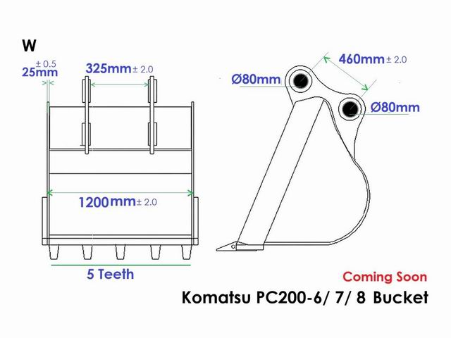 BUCKET KOMATSU PC200