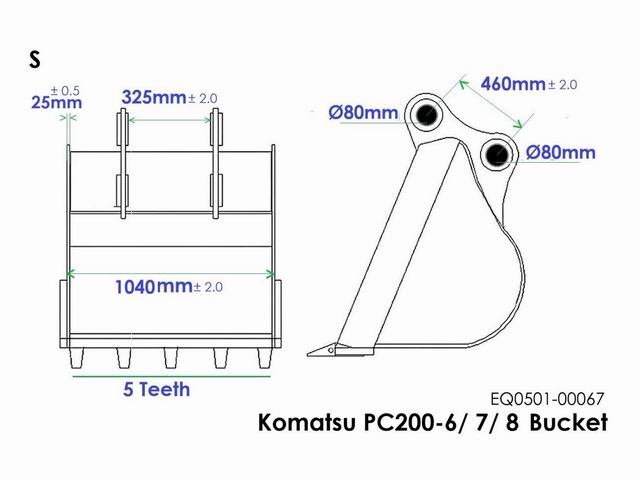 BUCKET KOMATSU PC200