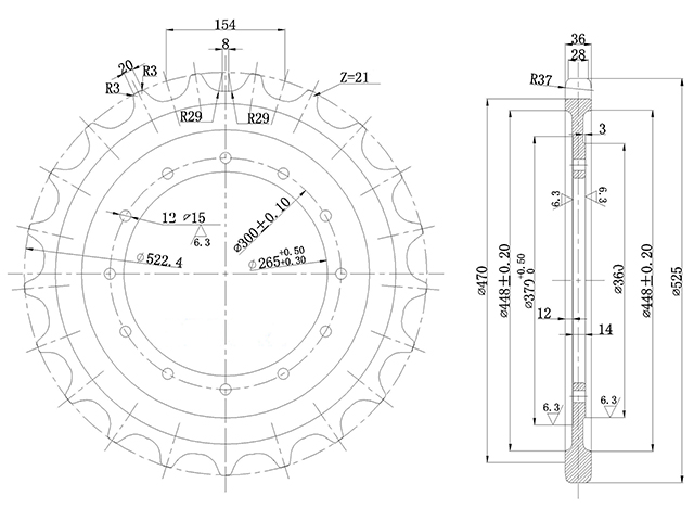 SPROCKET KOMATSU PC60