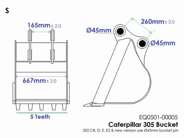 BUCKET CATERPILLAR CAT305