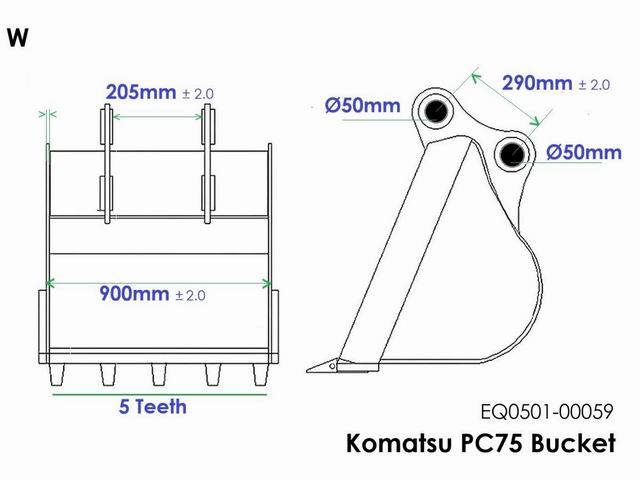BUCKET KOMATSU PC75