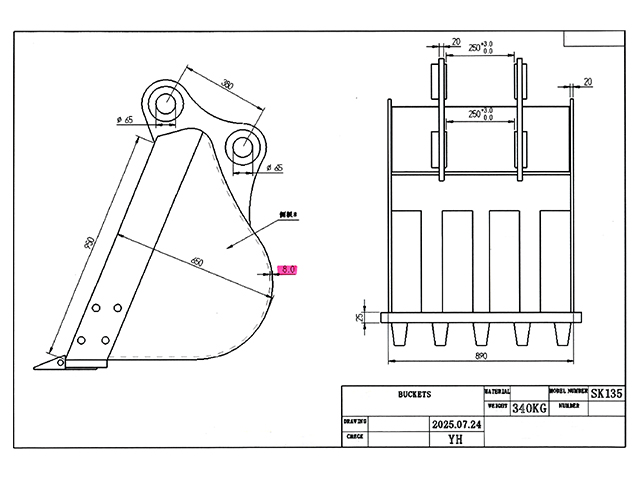 BUCKET KOBELCO SK135