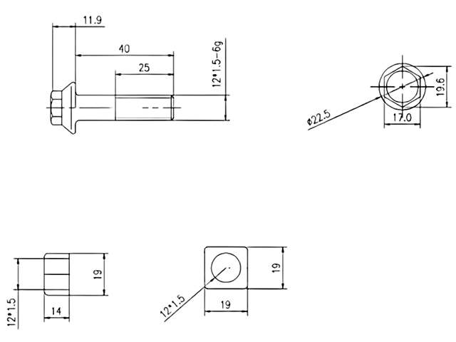 BOLT AND NUT KOMATSU PC60-7