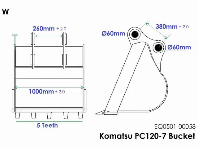 BUCKET KOMATSU PC120