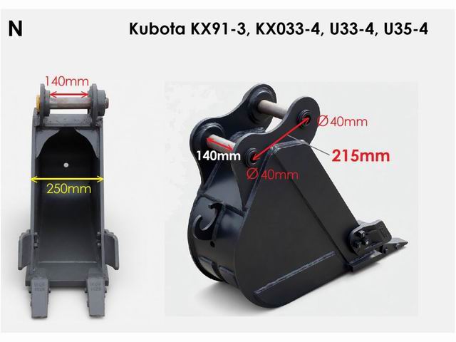 BUCKET KUBOTA KX91-3
